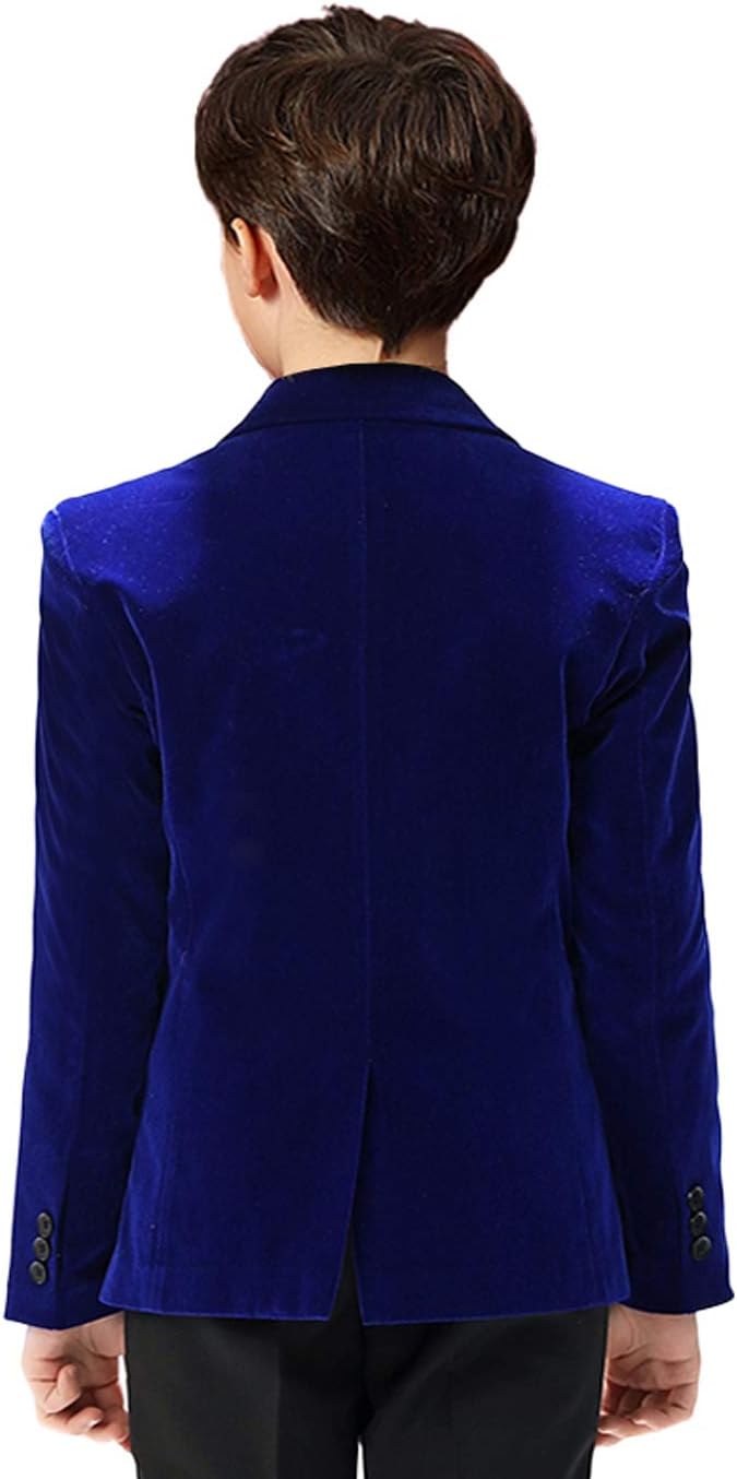Boihedy Boys Suit Jacket for Kids Formal Velvet Blazer 3 Y