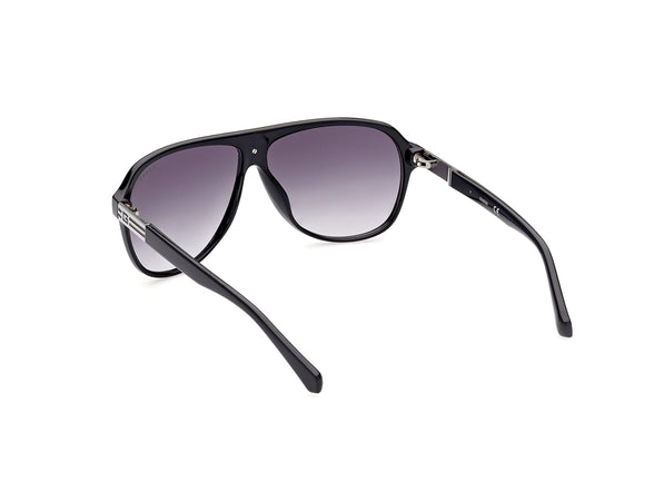 GUESS Mens GU0003901B61 UV PROTECTIVE SUNGLASSES , Shiny Black, 61 mm