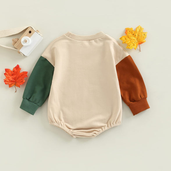 Infant Baby Girl Sweatshirt Romper Oversized Long Sleeve Bubble Romper Top Fall Winter Clothes 3-6 Months