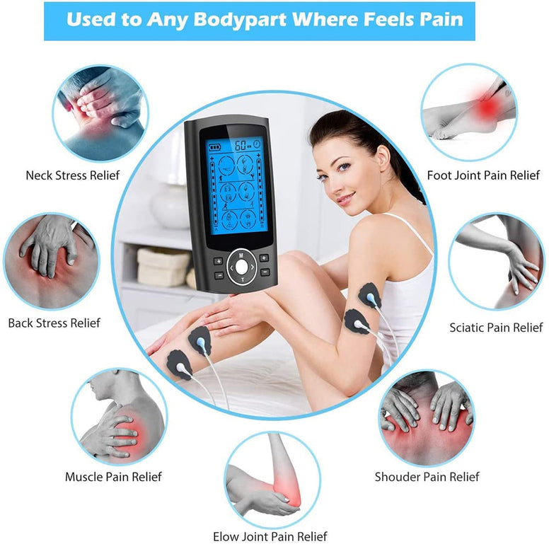 Beauenty Dual Channel TENS EMS Unit 16 Modes Mini Rechargeable Physiotherapy Instrument for Pain Relief Therapy,Deep Tissue Shoulder Pain Relief,Electronic Pulse Massager Muscle Massager