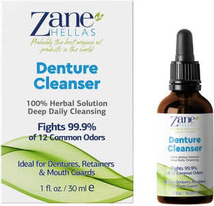 Oregawash Concentrated Natural Denture Cleaner. 100 Days' Supply, Ideal for Dentures, Retainers, Braces, Mouth Guards. Helps Remove Plaque, Tartar, Stains and Bad Odor. by Zane Hellas 1fl. Oz. 30ml