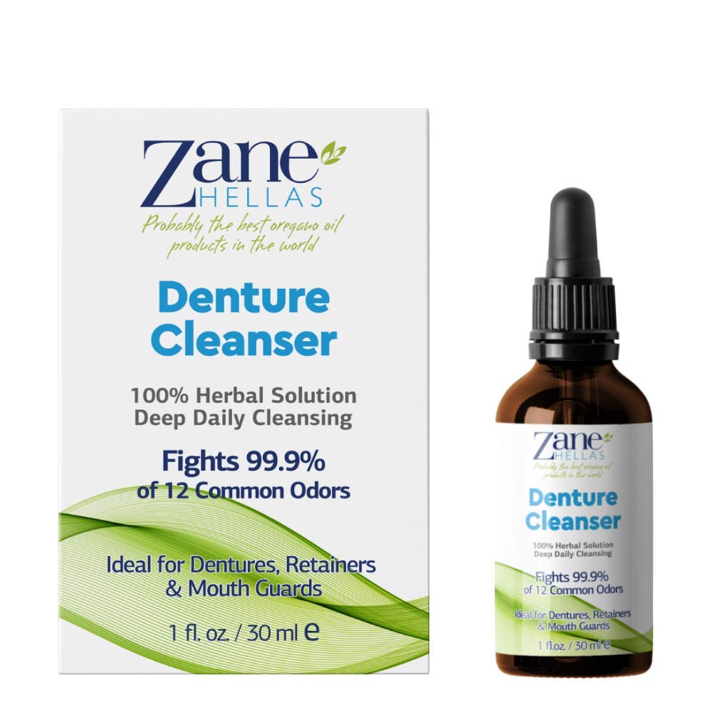 Oregawash Concentrated Natural Denture Cleaner. 100 Days' Supply, Ideal for Dentures, Retainers, Braces, Mouth Guards. Helps Remove Plaque, Tartar, Stains and Bad Odor. by Zane Hellas 1fl. Oz. 30ml