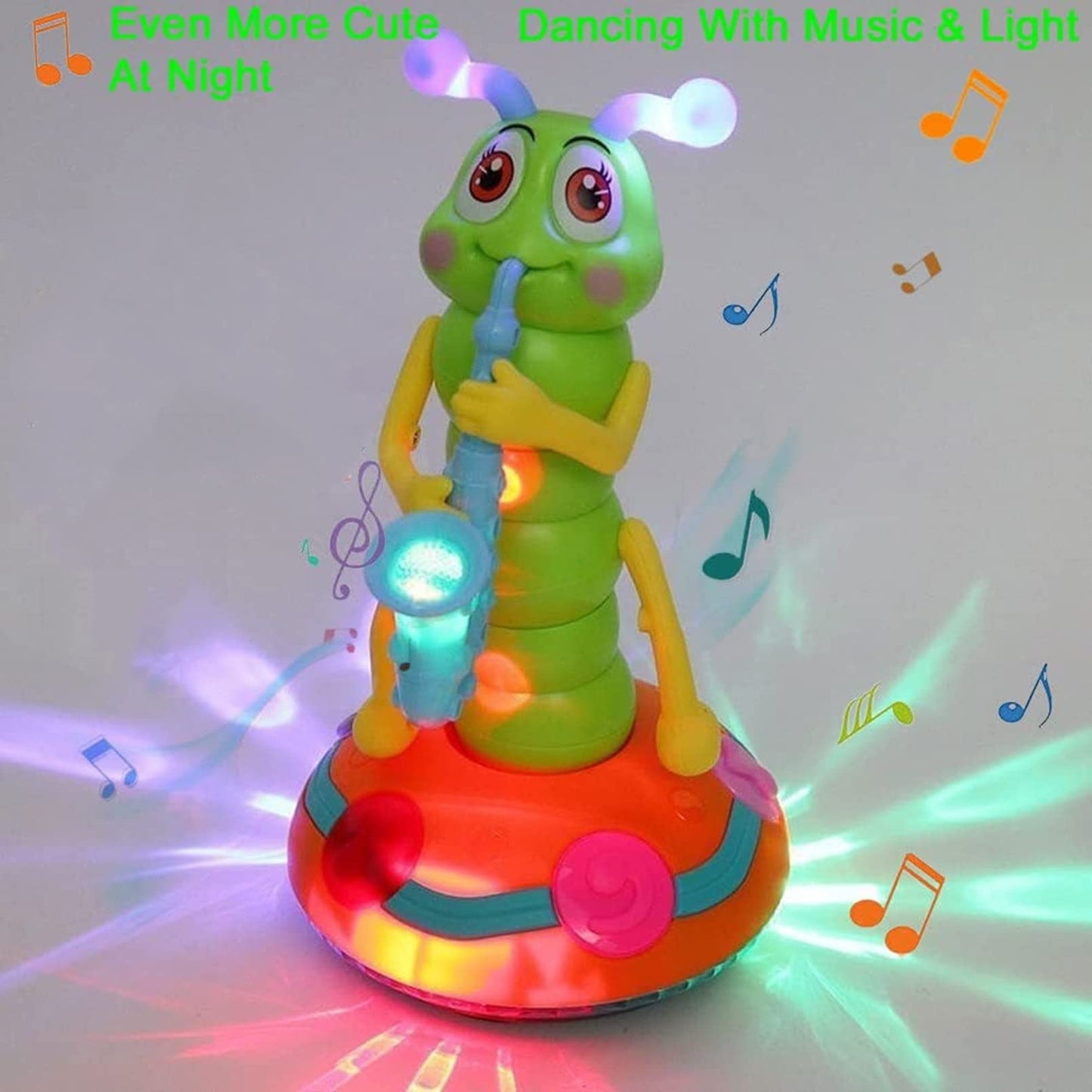 AM ANNA Dancing Baby Toys 6 to 12 Months, Musical, Light up, Spinning,Swing,Dance and Go Caterpillar Baby Toys, Interactive Light-up Gifts Baby Boy Toys for 1 2 3 4 5 Year Old Girls Kids (Caterpillar)
