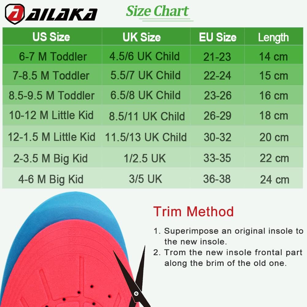 Ailaka Kids Orthotic Arch Support Shoe Insert for Overpronation Children Toddlers