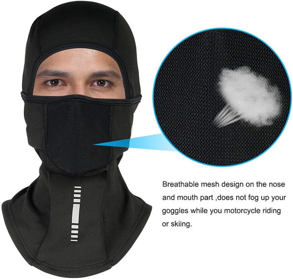 Balaclava Face Mask Winter Fleece Thermal Ski Mask, Windproof Dustproof Breathable Bandana Snowboarding Skiing Neck Warmer Hood for Men Women Black