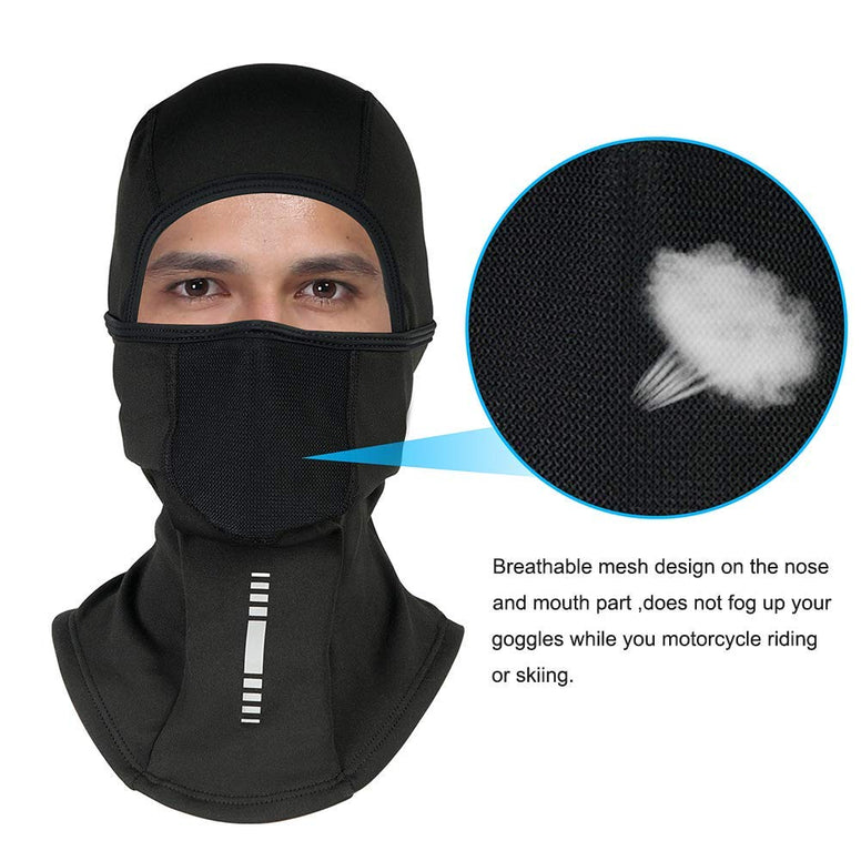 Balaclava Face Mask Winter Fleece Thermal Ski Mask, Windproof Dustproof Breathable Bandana Snowboarding Skiing Neck Warmer Hood for Men Women Black