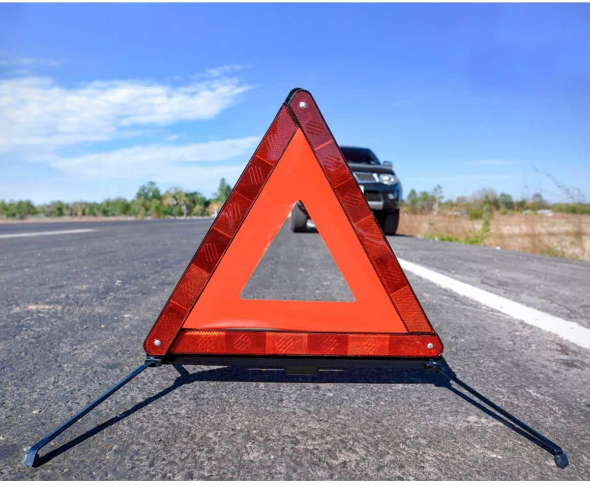 Kissral Warning Triangle Reflective Safety Emergency Triangle Foldable Road Warning Triangle EU Roadside Hazard Alert Signs with Storage Box for Car Emergencies Accessories