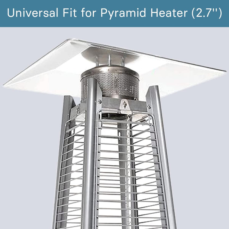 Heat Reflector Shield for Glass Tube Heater, 4-Sided Pyramid Patio Heater Replacement Top