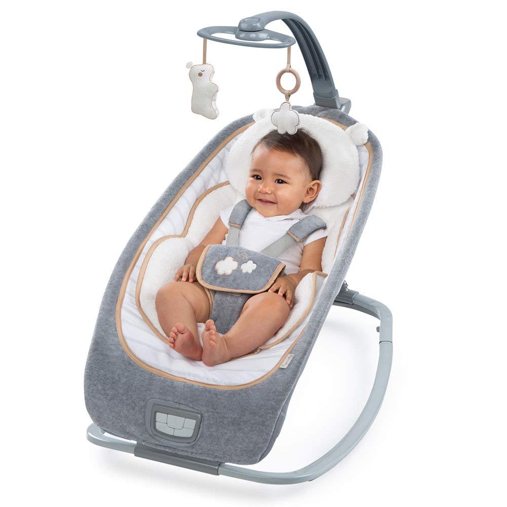 Ingenuity Boutique Collection™ Rocking Seat™ - Bella Teddy™, Piece Of 1 - 0 - 36 months - -point harness and slip-resistant feet - Lightweight Rocker - Rocking chair for Baby