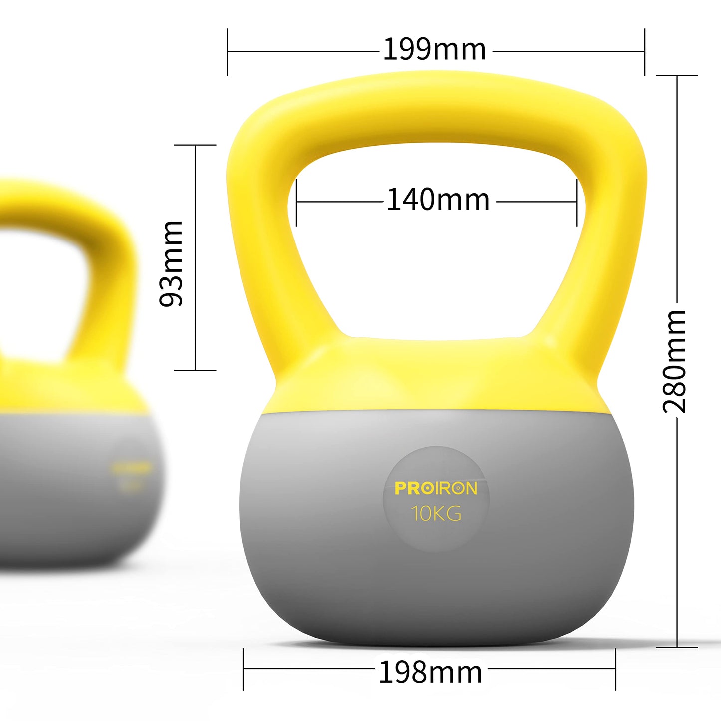 PROIRON Kettlebell PVC Soft Kettlebell Weights, Strength Training Kettlebells for Weightlifting, Conditioning, Strength & Core Training - 2KG 4KG 6KG 8KG 10KG