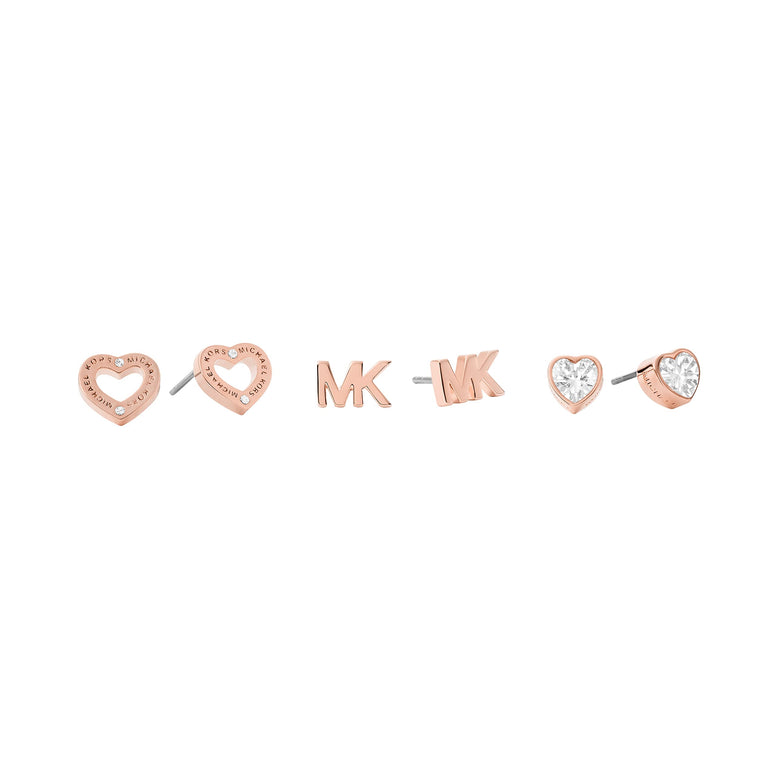Michael Kors Tone Logo Pave Stud Earrings, Stainless Steel