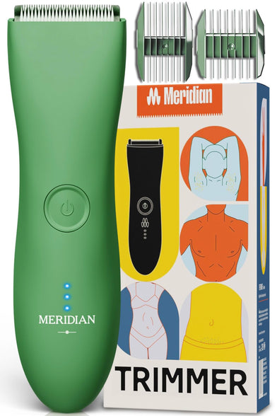 The Trimmer by Meridian: Electric Below-The-Belt Trimmer Built for Men | Effortlessly Trim Pesky Hair | Waterproof Groin & Body Shaver | 90 Minute Battery Life with Universal USB Charging (Sage)