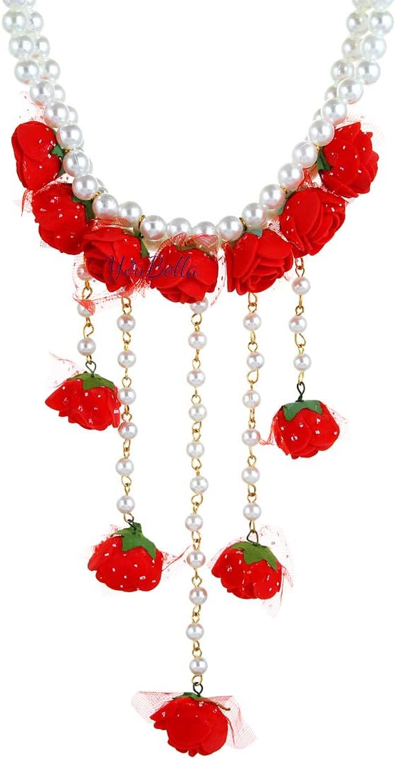 YouBella Stylish Latest Traditional Jewellery Set for Women (Red)(YBNK_5543)