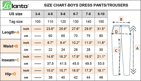 LOLANTA School Pants for Boys Kids Dress Pants Flat Front, No Pilling, Solid, 3-12