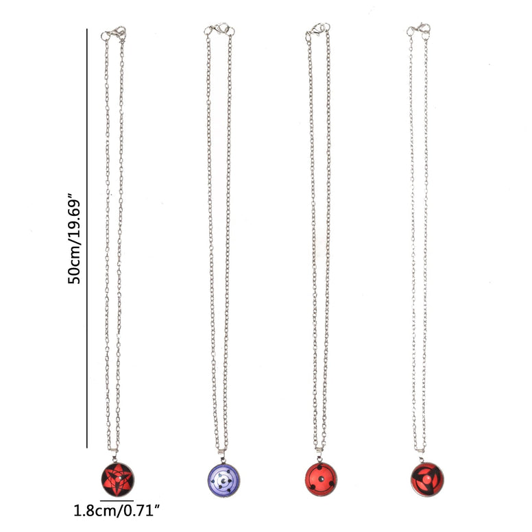 I3C Anime Pendant with Sharingan Design, Cosplay Accessory Zinc Alloy Naruto Necklace Unisex for Men, Women and Anime Fans