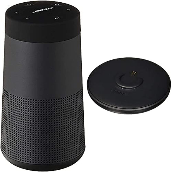 Bose SoundLink Revolve II Bluetooth Speaker - Triple Black with Bose SoundLink Revolve charging cradle, USB