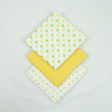 MuslinZ 12PK 100% Pure Cotton Baby Muslin Squares with Print