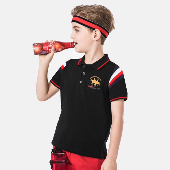 Boys' Short Sleeve Polo Shirt Cool Uniform Pique Polo Shirts for boy