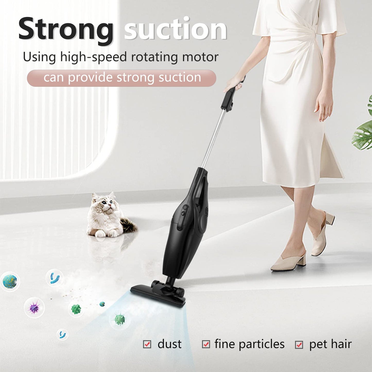 Britzgo Vacuum cleaner Handheld Stand-up Household cleaning dual-use help you save time and effort Stay away from the dust portable