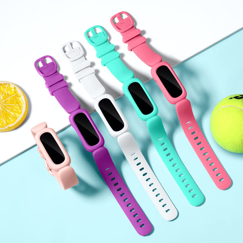 Keponew 5 Pack Bands Compatible with Fitbit Ace 3 for Kids, Soft TPE Waterproof Sports Bracelet Strap for Fitbit Ace 3 Girls Boys