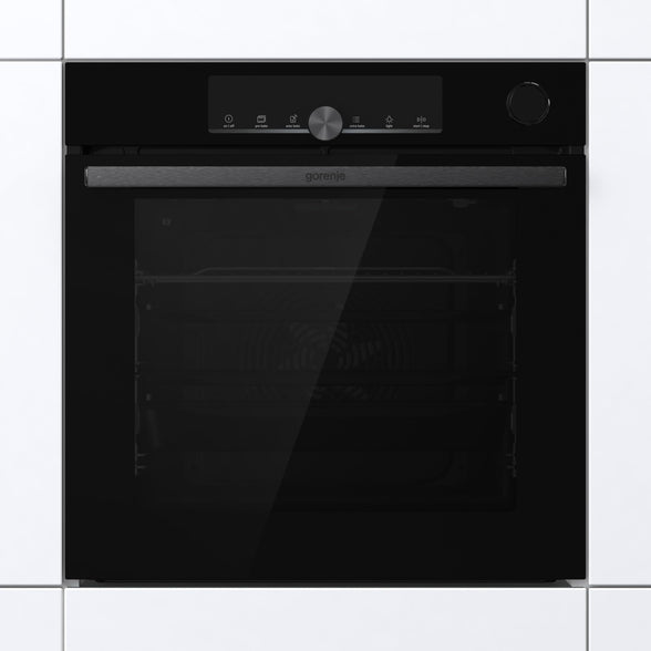 Gorenje BSA6747A04BGWI, 60 cm Built in Electric Oven with Fan, Integrated WiFi Operation, 77 Liters Capacity, Made in Slovenia, Black,1 Year Warranty