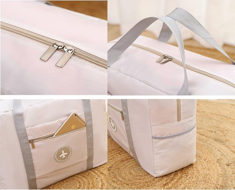 ShowTop Travel Duffel Bag Carry on Luggage Waterproof Lightweight Portable Bag Foldable Weekender Overnight Bag (Beige)