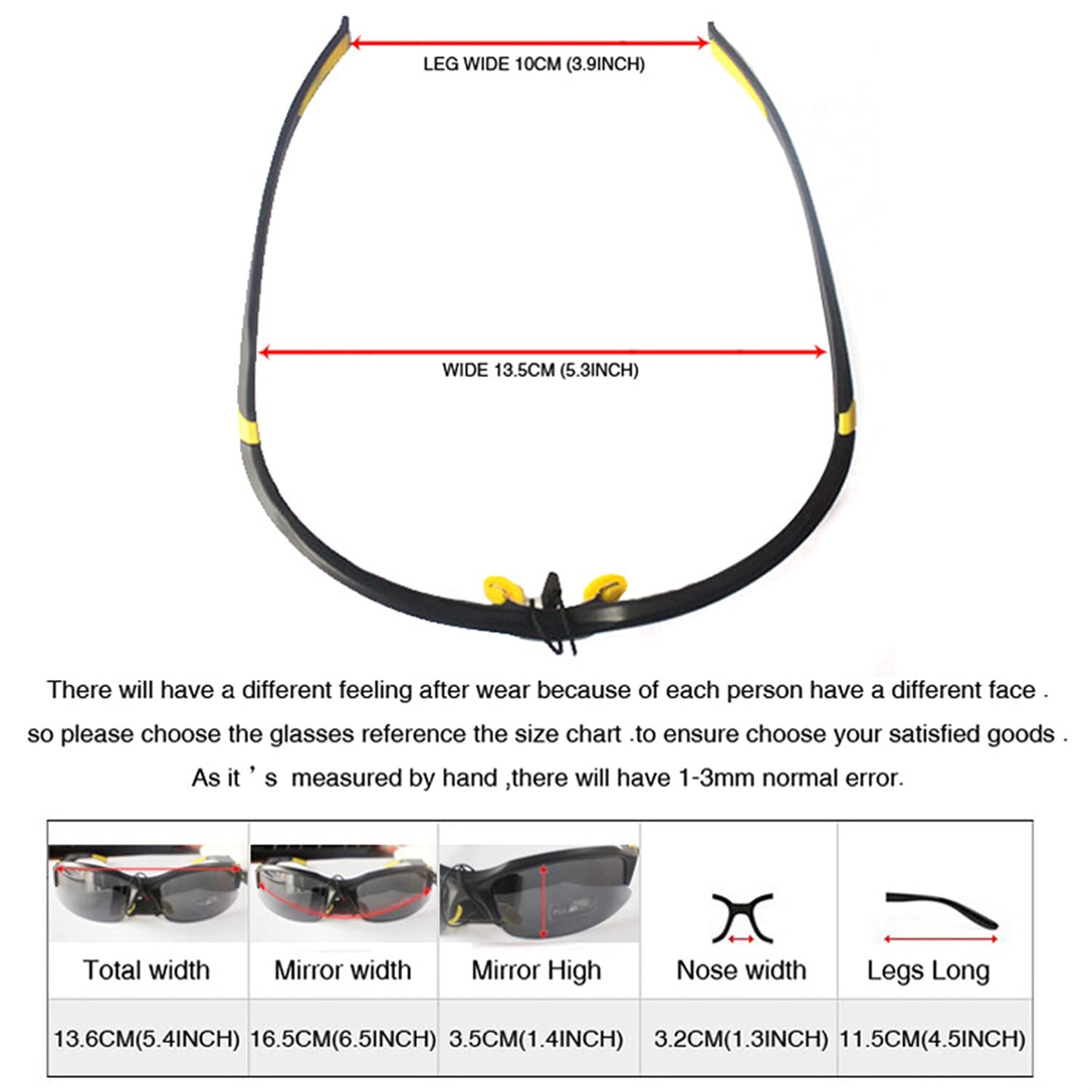 eWINNER Men and Women's Professional Polarized Lens Outdoor Safety Glasses for Sports, Bicycle