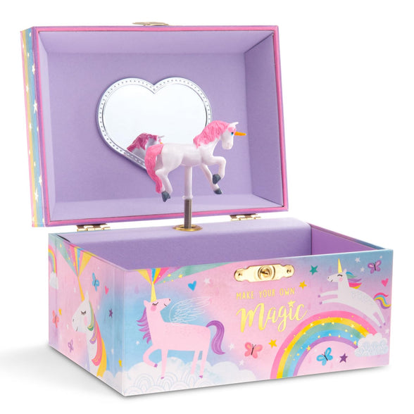 Jewelkeeper Girl's Musical Jewelry Storage Box with Spinning Unicorn, Cotton Candy Unicorn Design, The Beautiful Dreamer Tune, Ideal Gifts for Little Girls