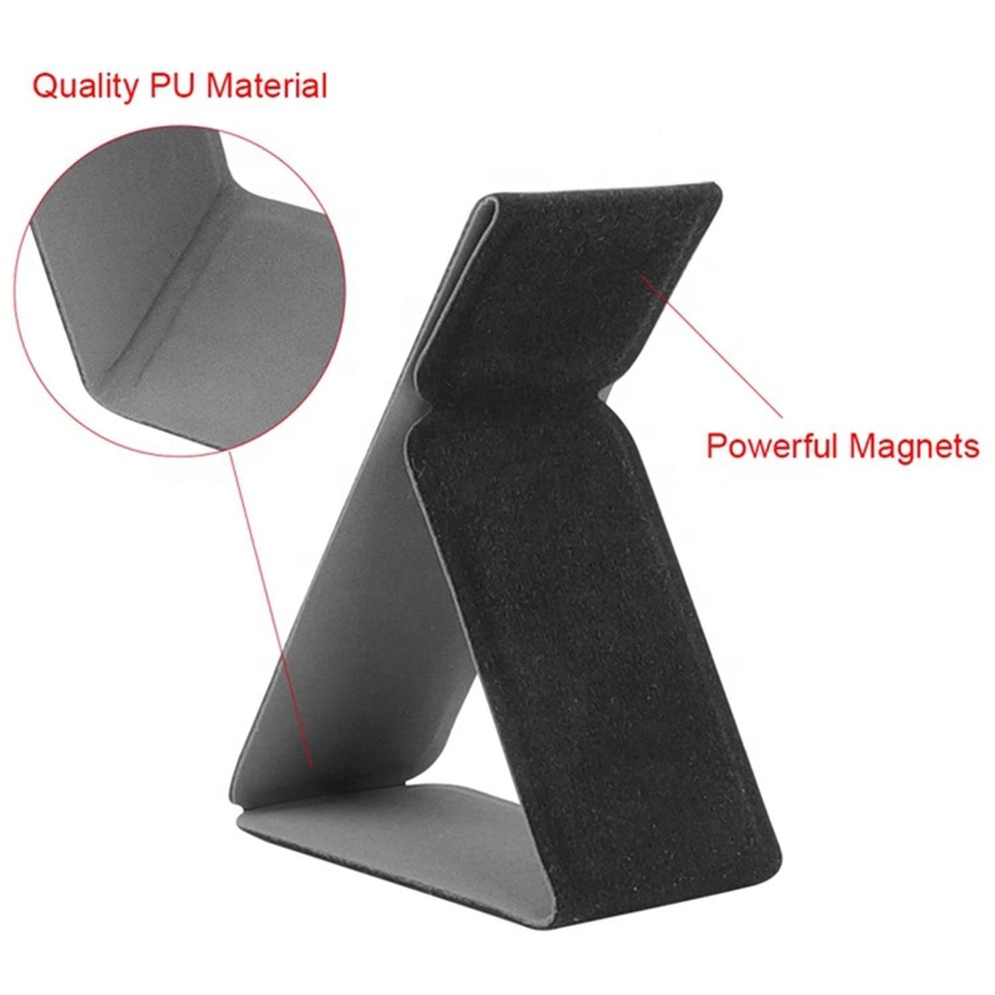 TecheiTulip Phone Finger Grip Holder Telescopic Foldable Leather Strap Brackets Universal Kickstand for Smartphone and Tablets Viewing Angles Stand Magnetic Stick Holder Horizontal and Vertical Mount