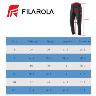 FILAROLA Men's Jogger Casual Pants Lightweight Breathable Quick Dry Hiking Running Outdoor Sports Pants with Zipper Pockets