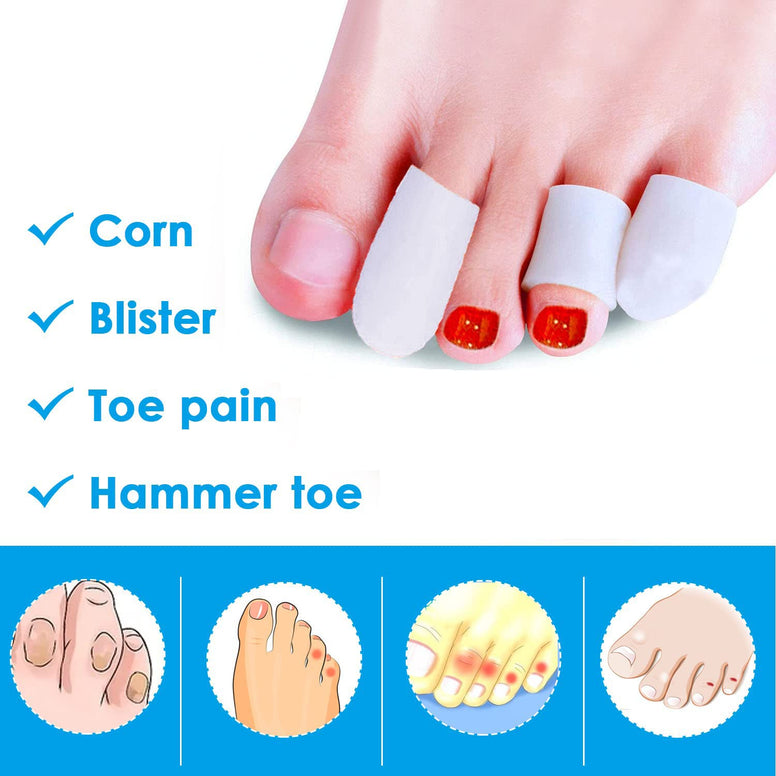 Reppkyh 8 Pairs Pinky Toe Protectors, Toe Protector & Sleeves for Corn, Blister, Reduce Irration from Shoes - Gel Toe Sleeves for Little Toes