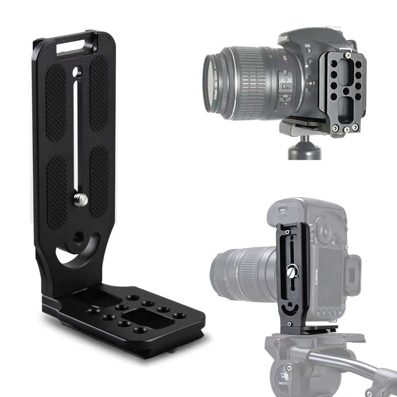 L Shape Camera Bracket Video Vertical Shooting Quick Release Plate L Stand with 1/4 Inch Screw for DJI Ronin Zhiyun Stabilizer DSLR Camera