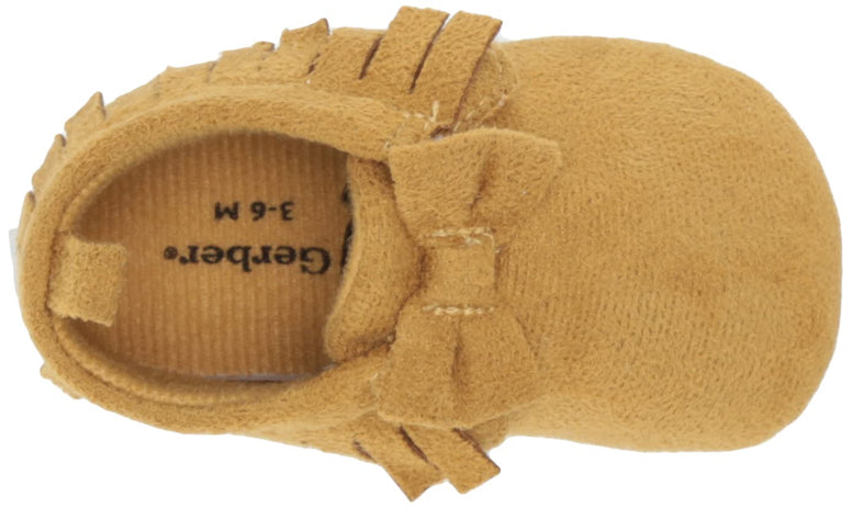 Gerber Baby Moccasins Crib Shoes Newborn Infant Neutral Boys Girls unisex-baby Crib Shoe, for 6 Months baby
