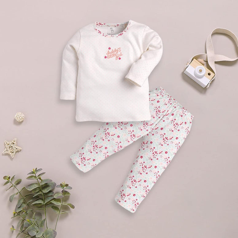 BABY GO Unisex Baby Cotton Solid Top And Pajama Set (6-12 Months)