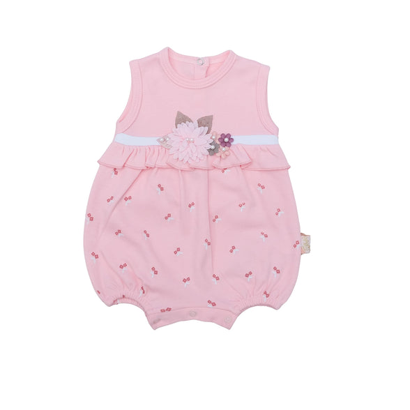 PANCY NEW Baby Girls Pink Cotton Shorties Floral Romper colror pink (3-6 Months)