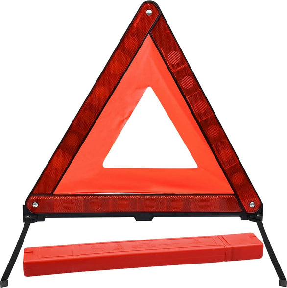 Kissral Warning Triangle Reflective Safety Emergency Triangle Foldable Road Warning Triangle EU Roadside Hazard Alert Signs with Storage Box for Car Emergencies Accessories