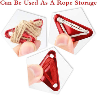 YUEYUAN 30 Pcs Rope Tensioners, Aluminum Triangle Guyline Tensioner, Lightweight Wind Rope Cord Adjuster Buckle, Tent Guy Rope Tensioners for Camping and Hiking Outdoor Tent Accessory