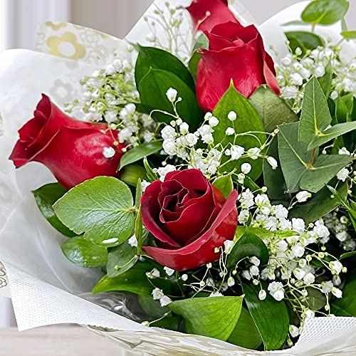 Flowershop.ae Six Stolen Kisses - Red Bouquet, Fresh Flowers for Delivery, (Approx. 1.5 lbs. 11" x 19")