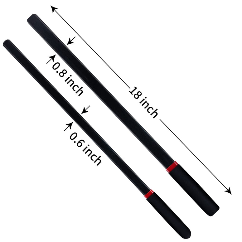 KOWPEWU 2-Piece Set 18" Riding Crop Sticks, Black, with Non-Slip Handles