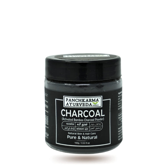 Panchkarma Ayurveda Herbal & Natural Activated Bamboo Charcoal Powder For Fairness Pack & Hair Shine Anti-Hair-Fall Hair Pack (100g)