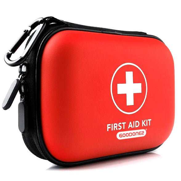 106-Pcs First Aid Kit Clean, Treat, Protect Minor Cuts, Scrapes. Home, Office, Car, School, Business, Travel, Emergency, Survival, Hunting, Outdoor, Camping & Sports (106 Pcs Red)