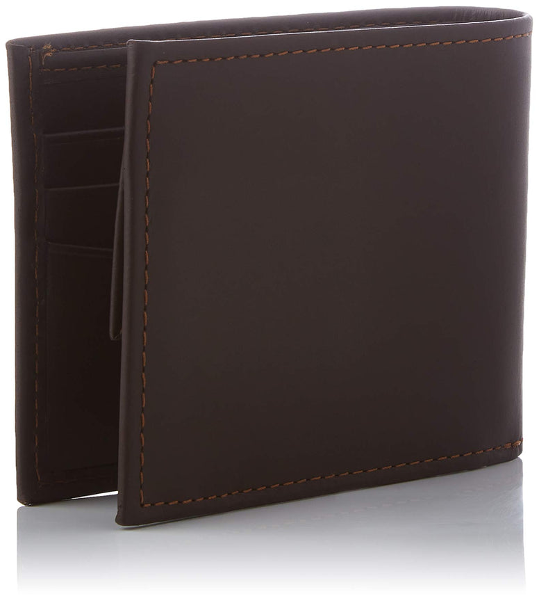 Levi's Men's Casual Classics Hunte Coin Bifold-Batwing Travel Accessory- Bi-Fold Wallet, Dark Brown