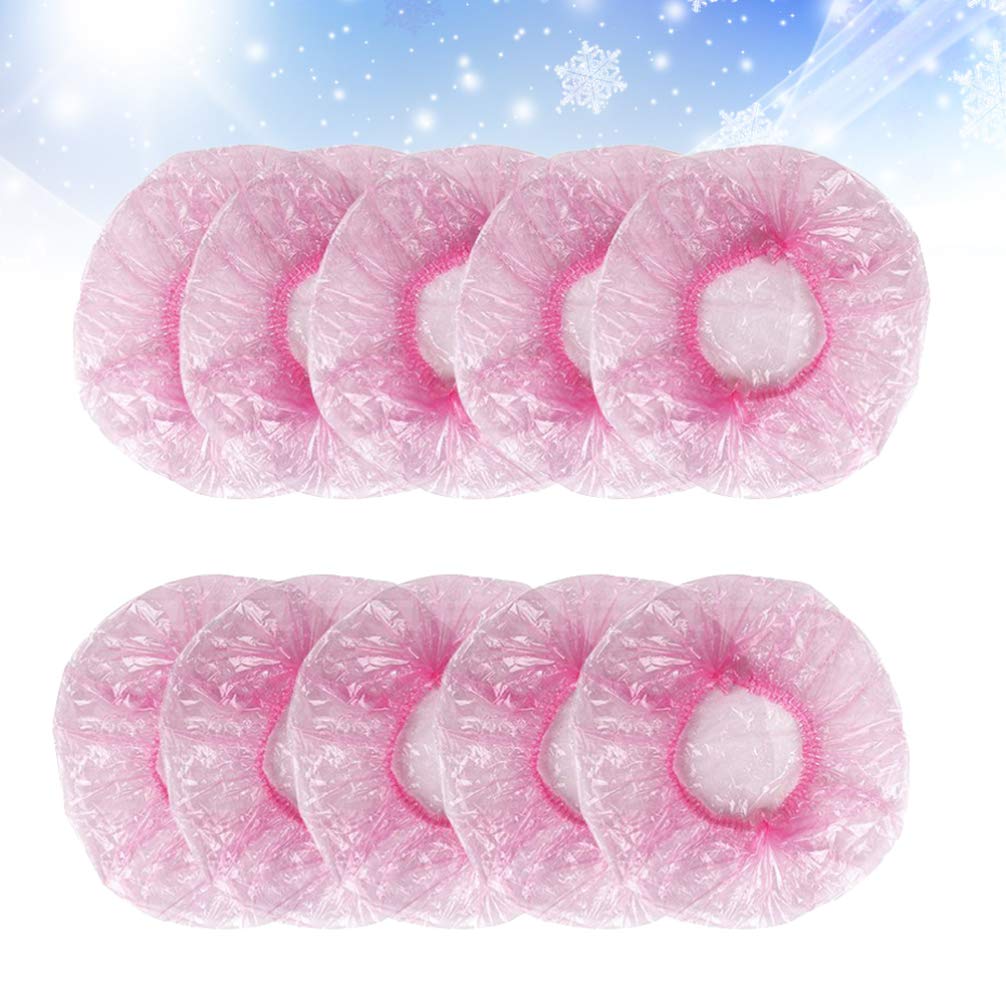 600Pcs Disposable Clear Caps Head Cover Shower Cap Plastic For Beauty Salon Food Service Manufacturing Spray Tanning