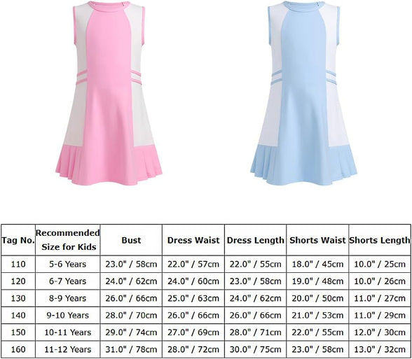 ODASDO Girls Tennis Golf Outfit Sleeveless Dress Tank Top with Pocket Shorts Skorts Set Sportswear Workout Athletic Clothes