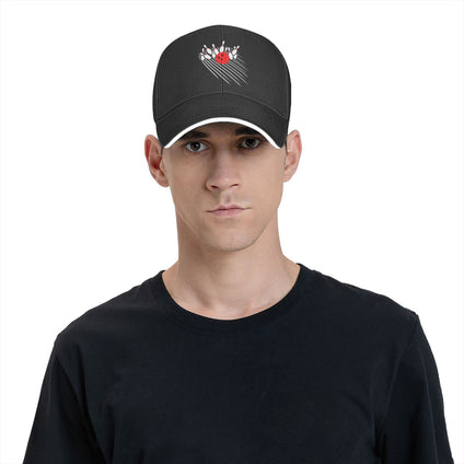 Flyjbs Unisex Bowling Ball Baseball Cap Adjustable, Bowling Pin Baseball Hat for Men Women