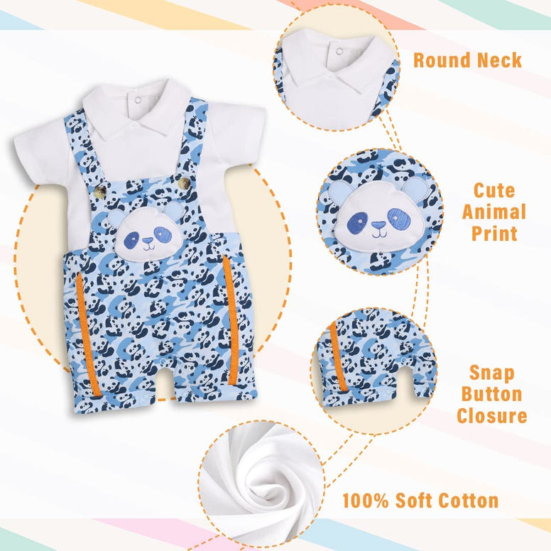 Baby Go 100% Pure Cotton Dungaree for Baby Boys (6-12 Months)