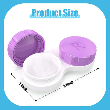 Contact Lens Case, 12pcs Round Small Convenient Wardrobe Storage Set Protect Glasses Contact Lens Container for Travel, 4 Color