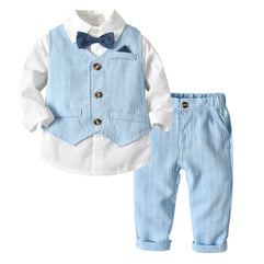 Tem Doger Baby Boys Formal Suit Toddler Gentleman Set Dress Slim Fit Shirt+Vest+Pants Outfits Tuxedo 9M - 8 Years