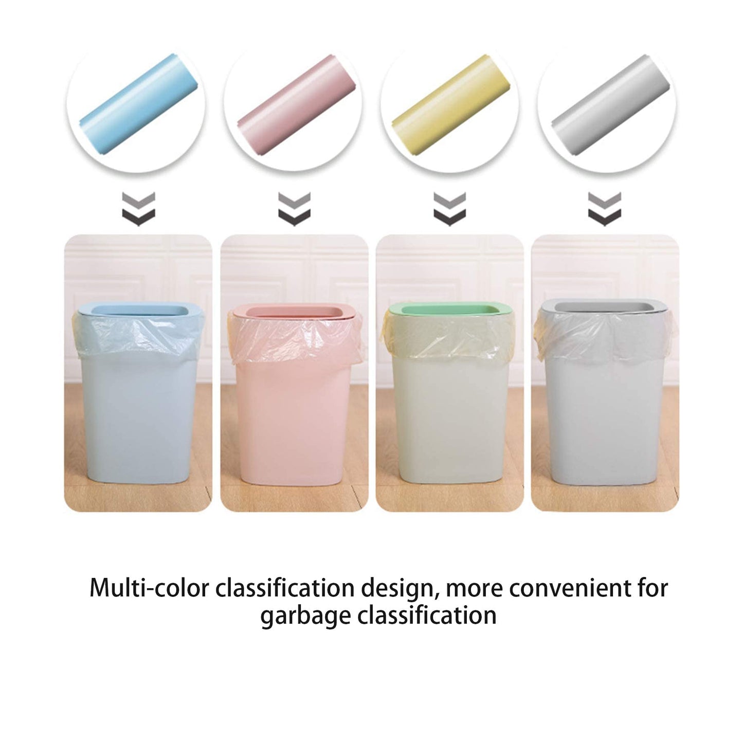 Plastic Disposable Garbage Bags with Handles (5 Rolls, 100 Pieces)