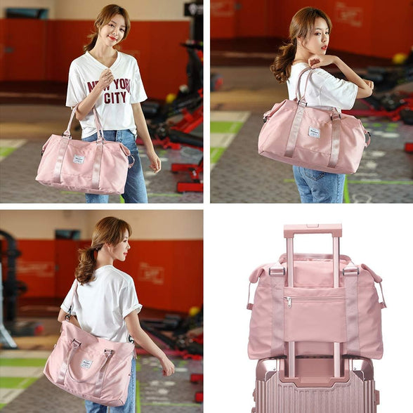 Womens Travel Bags, Weekender Carry on for Women, Sports Gym Bag, Workout Duffel Bag, Overnight Shoulder Bag fit 15.6 inch Laptop